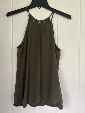 Express Olive Halter Cami Tank Top